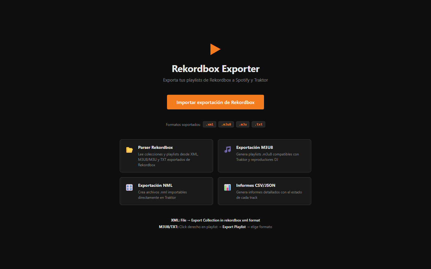 Screenshot de FZR Rekordbox Exporter
