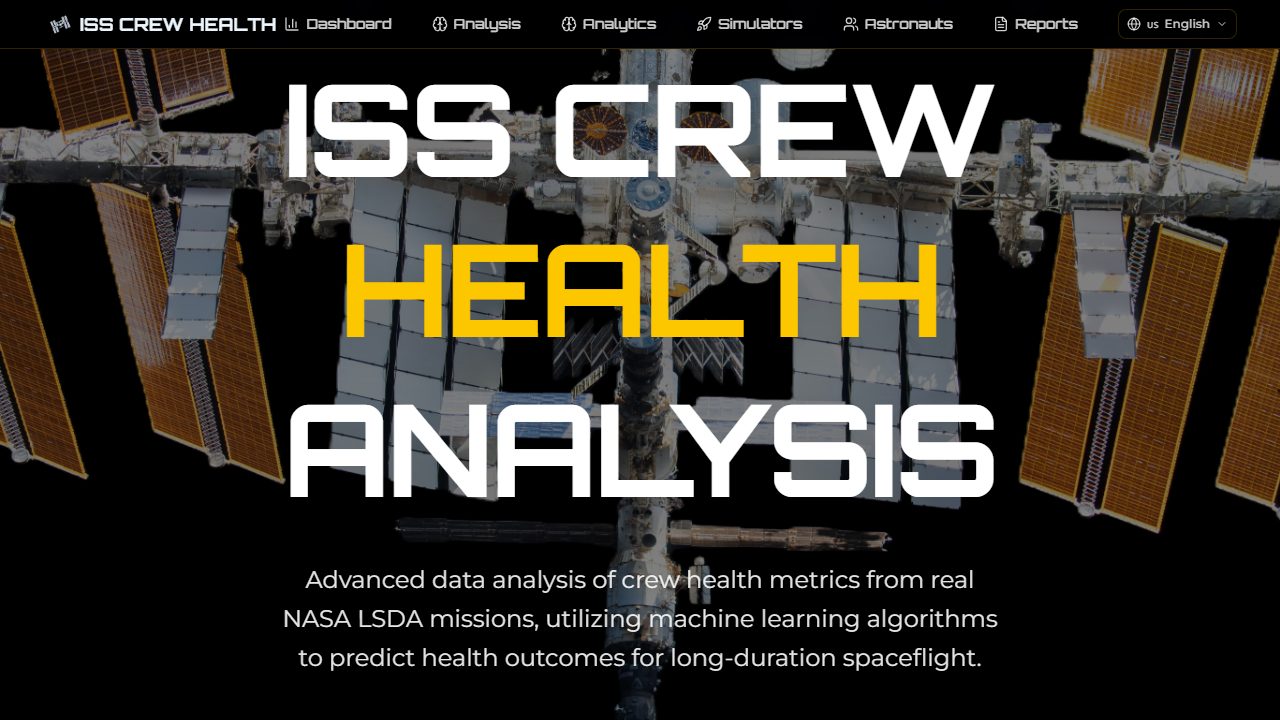 Screenshot de ISS Crew Health Analysis